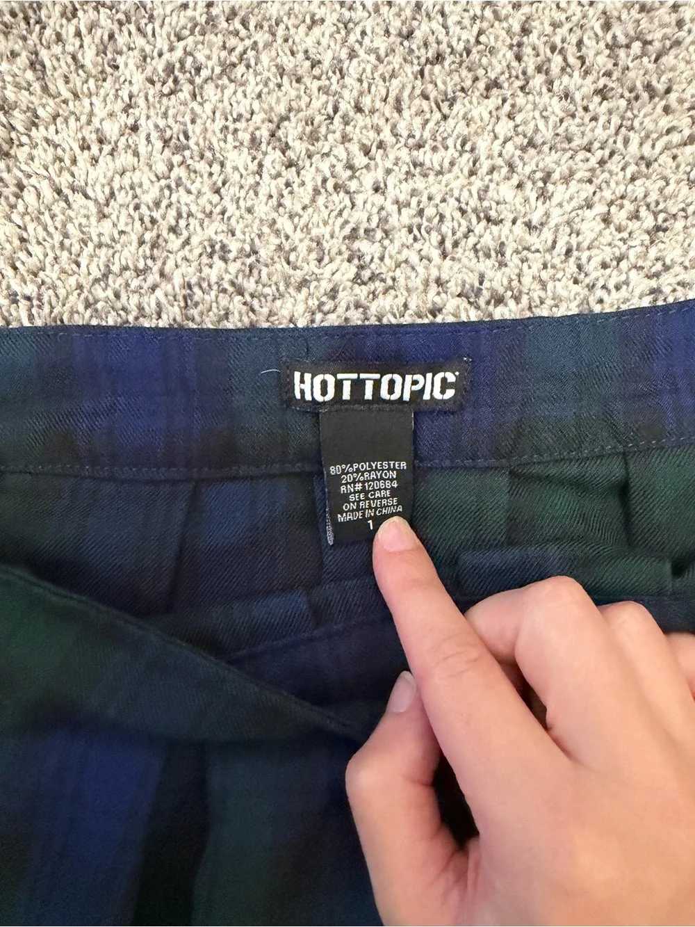 Hot Topic Pleated Blue and Green Plaid Mini Skirt Size 1 (Plus)